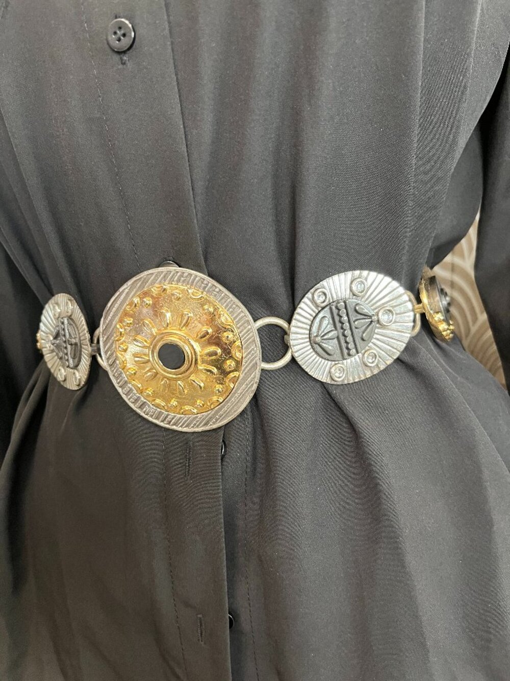 vintage chicos Silpada boho sterling silver and brass accents belt